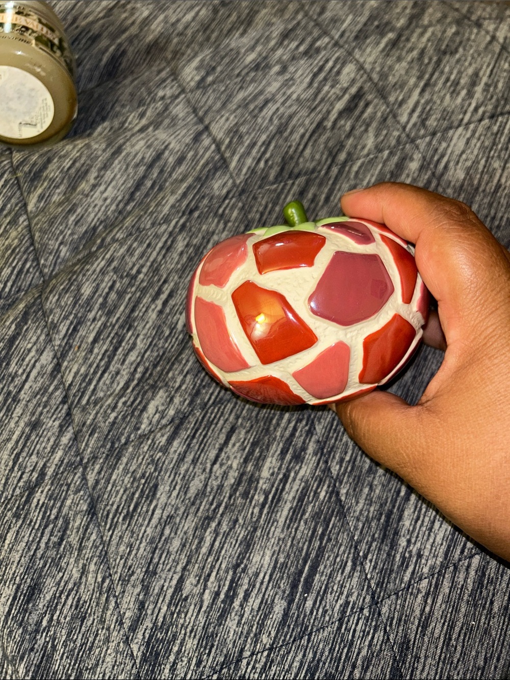 Grasslands Road Red Mosaic Ceramic Tomato Accent with Green Stem - Picture 9 of 10